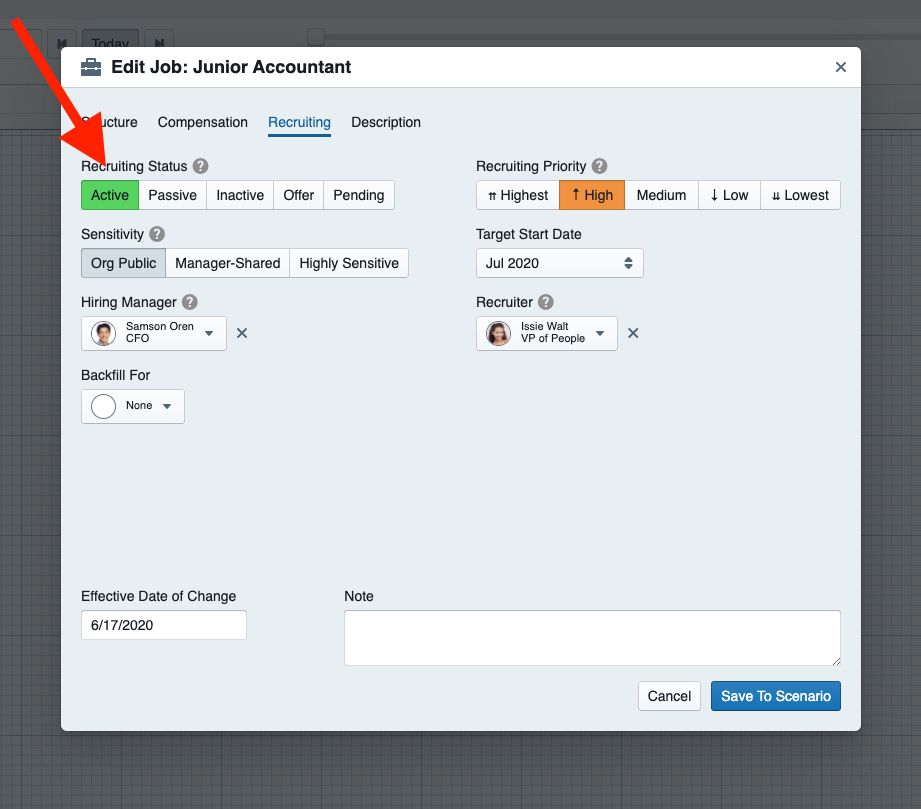 Setting a role to active